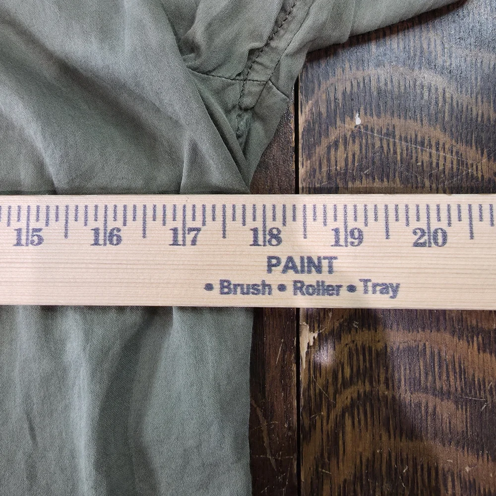 Mauve by Anthropology long-sleeve button-up utility shirt olive green sz 2 - Picture 10 of 10